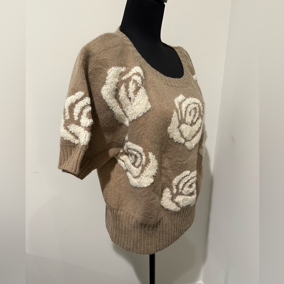 CIDER FLORAL KNIT SHORT SLEEVE SWEATER 2XL - Picture 3 of 7